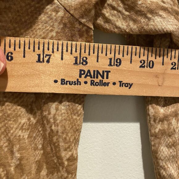 LRL Ralph Lauren Top Women Large Tan Snake Print 100% Linen Semi Sheet Python - Picture 9 of 12